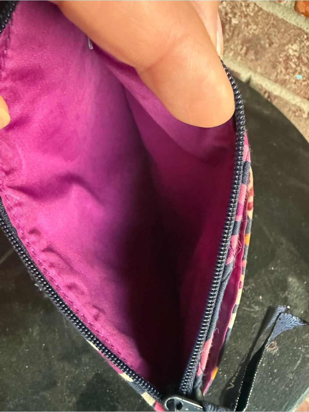Vera Bradley Navy & Purple Floral Quilted ID Wallet - Picture 4 of 4